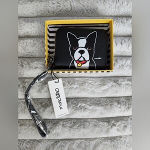 Marc Tetro Boston Terrier Black Dog Wallet Wristlet NWT